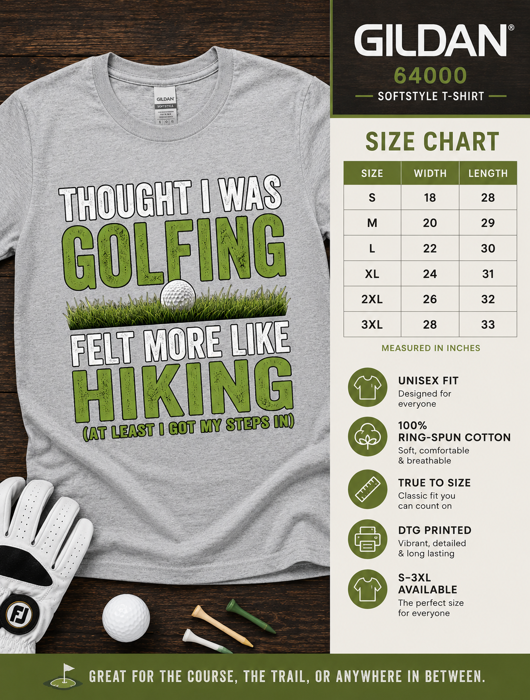 Thought I Was Golfing Felt More Like Hiking Shirt, Funny Golf Tee, Golfer Gift, Weekend Golf Shirt