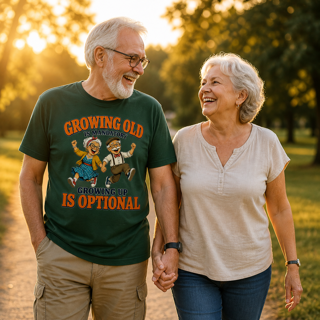 Growing Old Is Mandatory, Growing Up Is Optional Tee