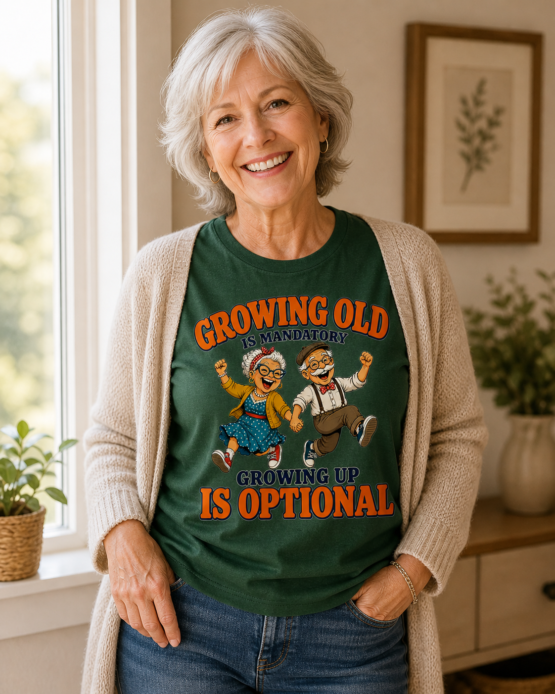 Growing Old Is Mandatory, Growing Up Is Optional Tee