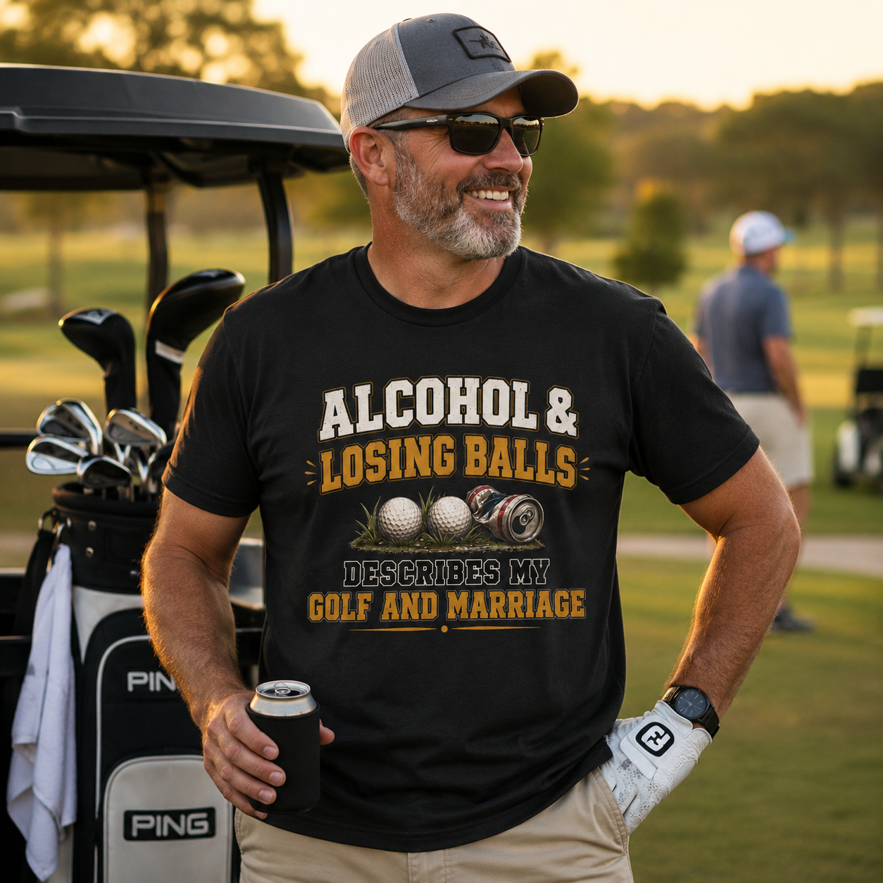 Alcohol & Losing Balls Shirt Funny Golf T-Shirt Golf and Marriage Humor Tee Golfer Gift