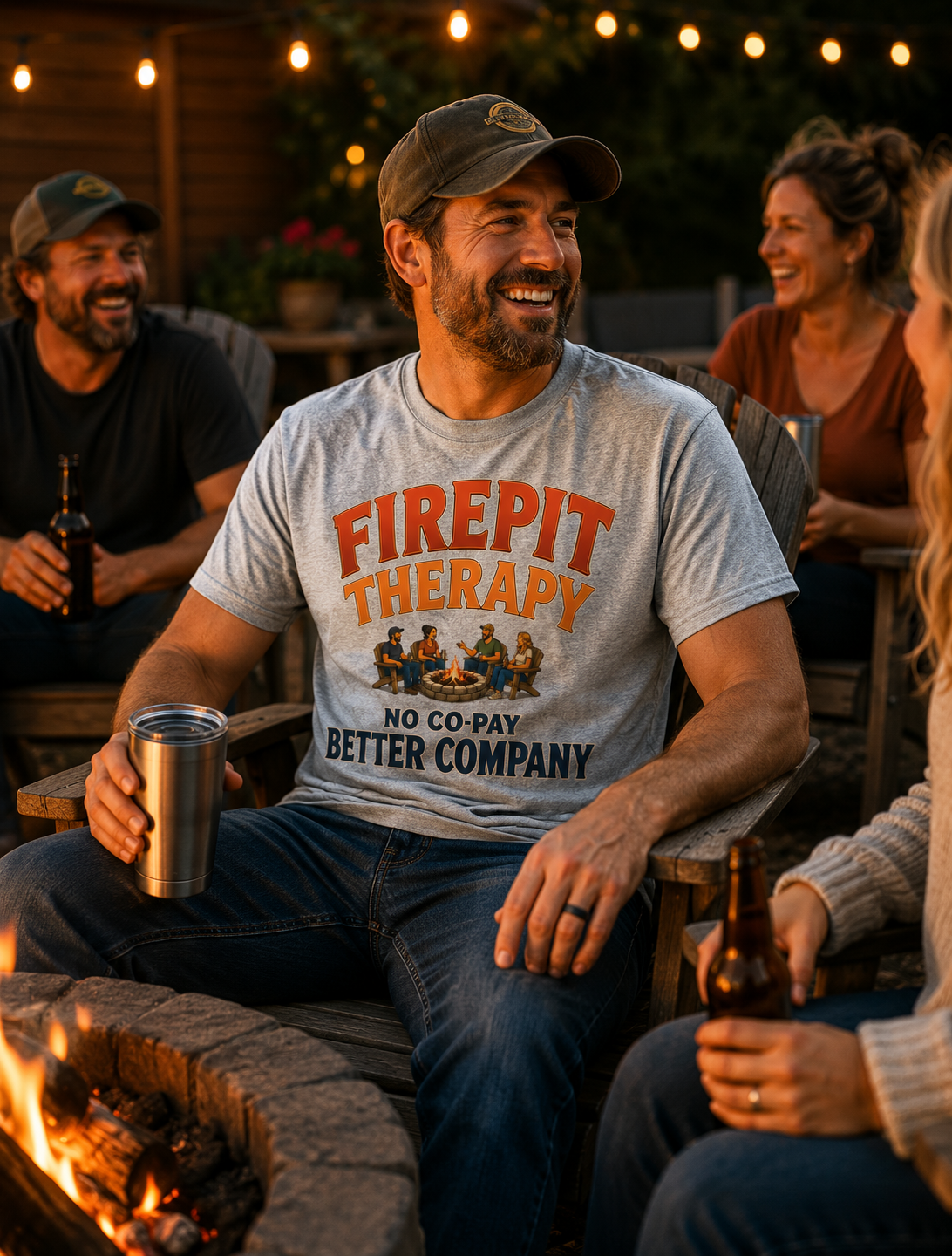 Firepit Therapy No Co-Pay Better Company T-Shirt