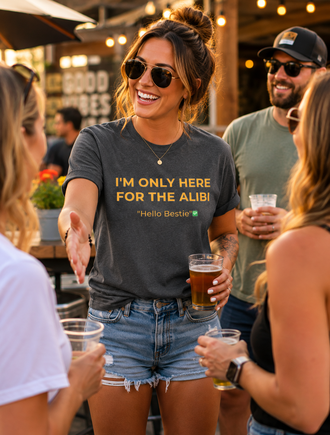 I'm Only Here For The Alibi Shirt | Funny Friend Humor T-Shirt