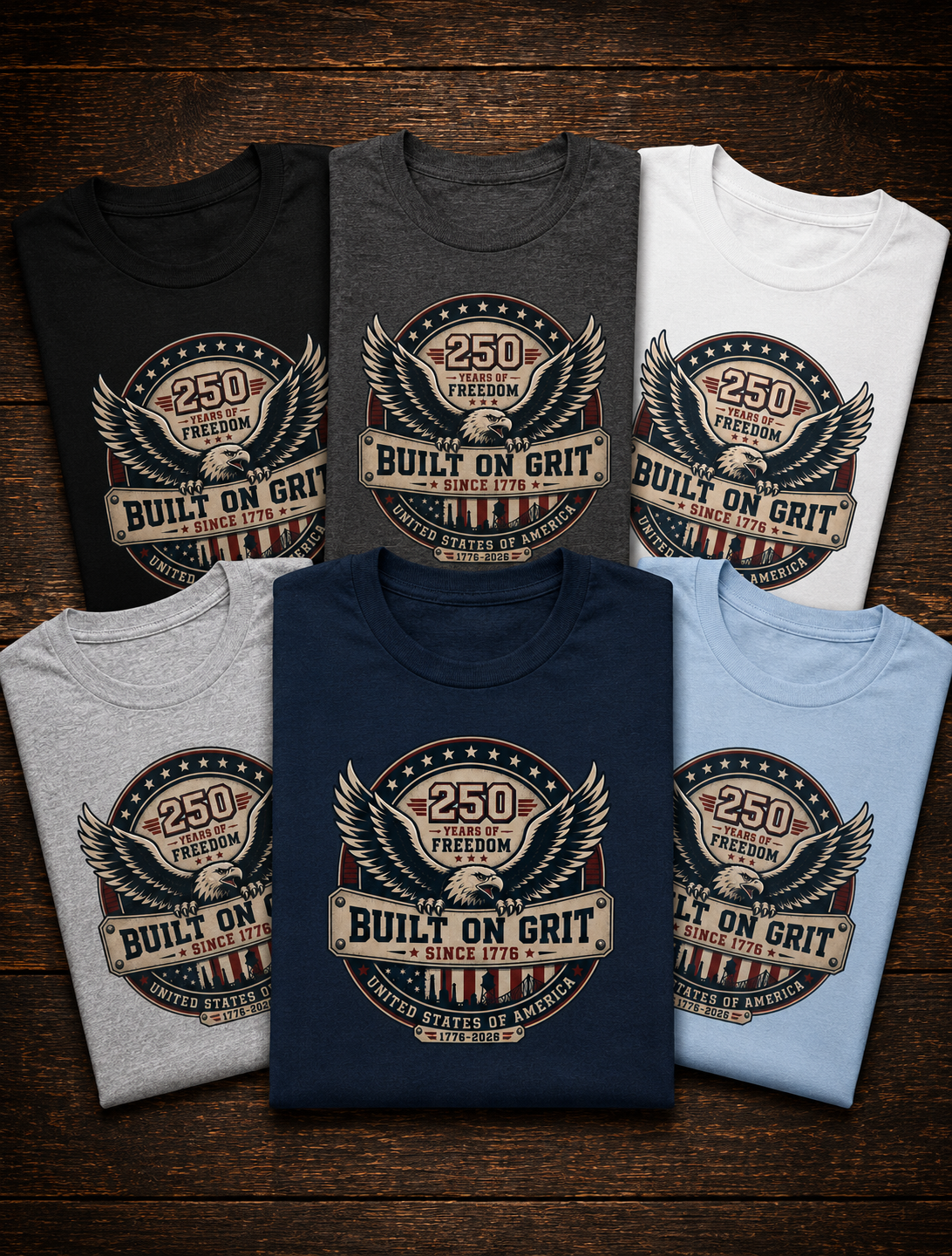 Built On Grit Since 1776 Patriotic Eagle T-Shirt