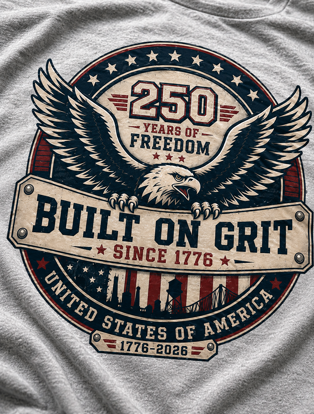 Built On Grit Since 1776 Patriotic Eagle T-Shirt